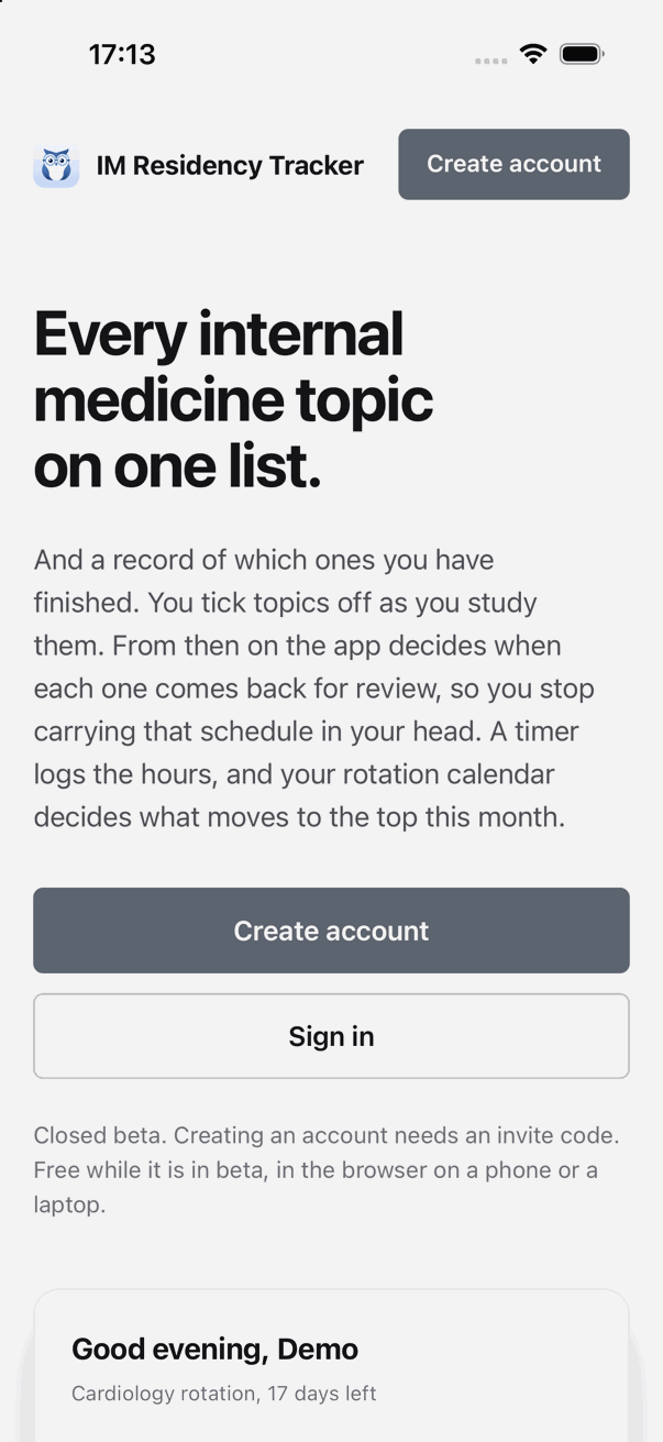 The app opened from the Home Screen icon, filling the whole screen with no browser bar